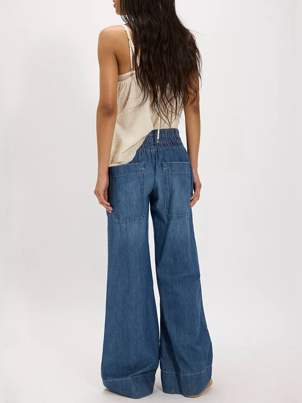 NWT Free People We The Free Breezy Denim Pull-On Jeans- cobalt dark blue - SMALL - Picture 4 of 11